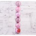 1009560 Набор шаров пластик d-6 см, 6 шт "Снежиночки" розовый