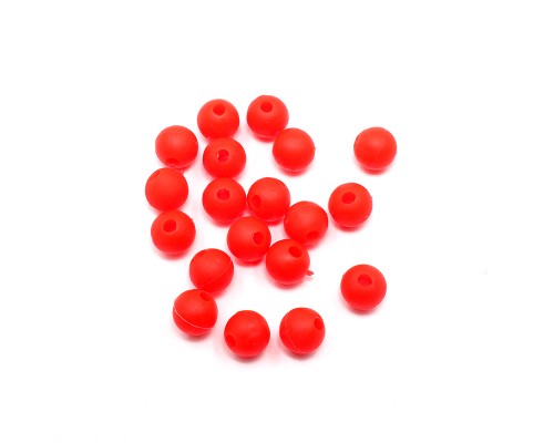 Бусина фидерная Namazu Soft Beads, PVC, круглая, d-6 мм, цвет красный упаковка 20 штук