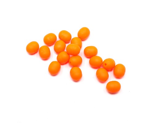 Бусина фидерная Namazu Soft Beads, PVC, овальная, d-4,7 мм, L-6,2 мм, цвет оранж. упаковка 20 штук
