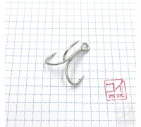 Крючок KOI "6066", размер 1/0 (INT), цвет MT, тройник 1 шт.