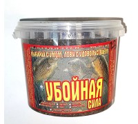 Прикормка "PRO 100% КЛЁВ", Убойная сила, Красная с червем, 600 гр.