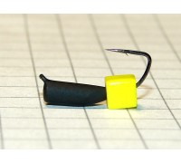 Мормышка безнас"ЯМАН" "Гвоздекубик" черный, d-3,5 мм, вес 1 г, ядреный кубик желтый 1 шт.