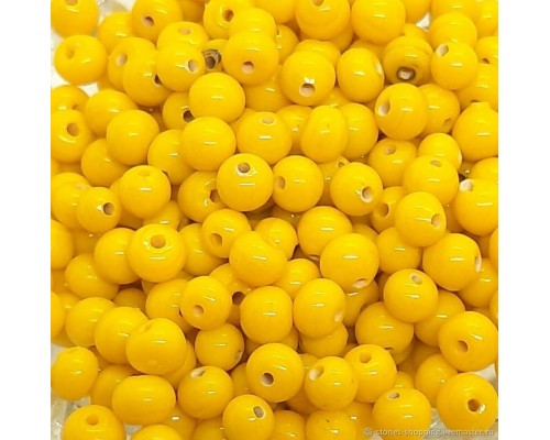 Бусина фидерная Bazizfish PVC, d-6 мм, круглая, цв. ярко-желтый упаковка 60 штук