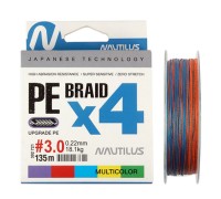 Шнур Nautilus Braid X4 Multicolour d-0.16 10.8кг 1.5PE 135м