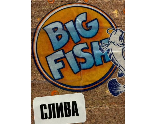 Жмых кукурузный (макуха) Big Fish 10 кубиков, 400 гр., вкус слива