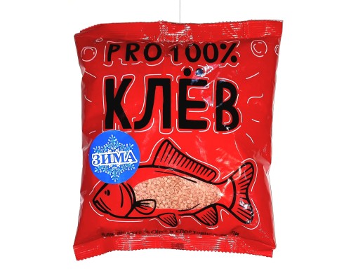 Прикормка зимняя "PRO 100% КЛЕВ" Красная серия, Сухая кровь, гран. 800 г.