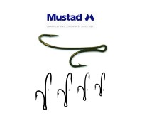 Крючок живцовый XFY "Mustad", размер 2/0, цвет BN, двойник 1 шт.