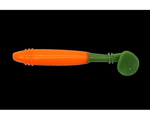 Приманка сил. BrownPerch Dominator Bicolor 110 мм./4,33 дюйм, цвет 102 (морковный/зелены), уп. 3 шт