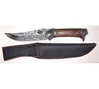 Нож туристический Кизлярский Волк с лазерной гравировкой, длина лезвия 14 см. с чехлом
