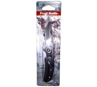 Нож складной туристический, дл. клинка 6 см., черный в блистере