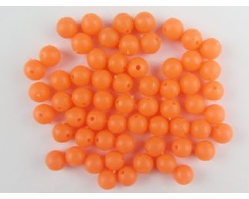Бусина фидерная Bazizfish силикон, d-7 мм, круглая, цв. оранжевый, флуор. упаковка 50 штук