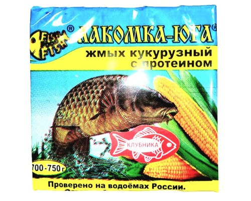 Жмых кукурузный (макуха) ЛАКОМКА-ЮГА 20 кубиков, 700 гр. вкус клубника