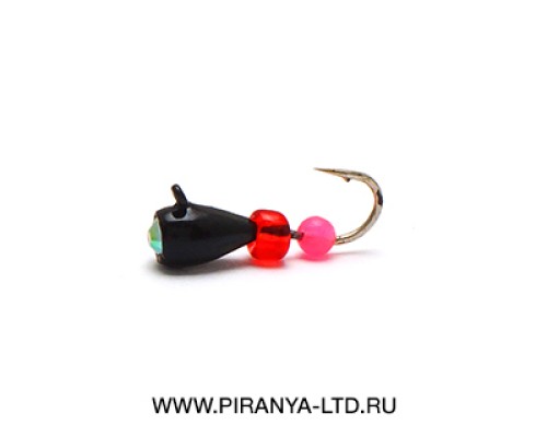 Мормышка вольфрамовая DS Fishing Капля с камнем d-4.0, 0.8гр (6640.5) цв. черный никель 1 шт.