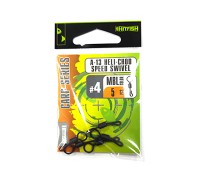 Вертлюг HITFISH Carp Series A-13 Heli Chod Speed Swivel с большим ушком и застежкой # 4 MBL