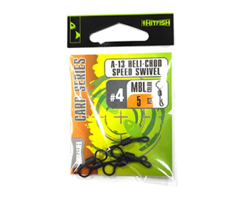 Вертлюг HITFISH Carp Series A-13 Heli Chod Speed Swivel с большим ушком и застежкой # 4 MBL