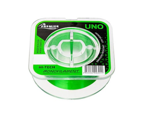 Леска Premier Fishing Uno Nylon d0,18мм 3,70кг 100м зеленый